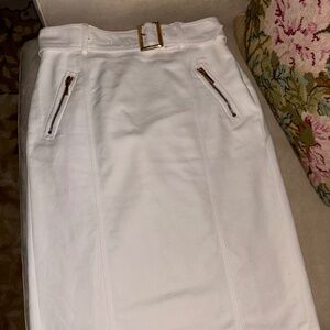 Ralph Lauren Sz 2 White Cotton Pencil Skirt